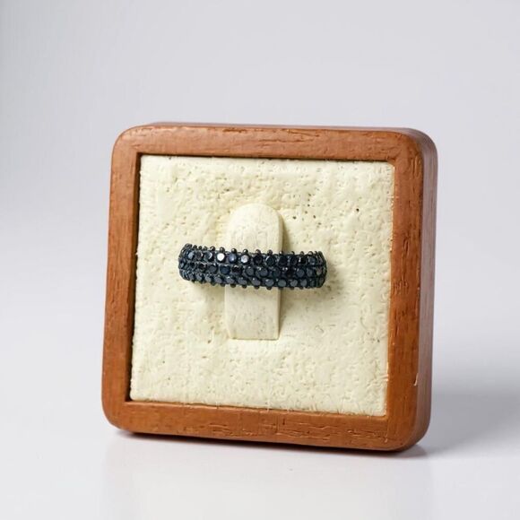 Stunning Black Moissanite Eternity Band – Size 6 – Bold, Elegant, Unforgettable - Picture 3 of 7